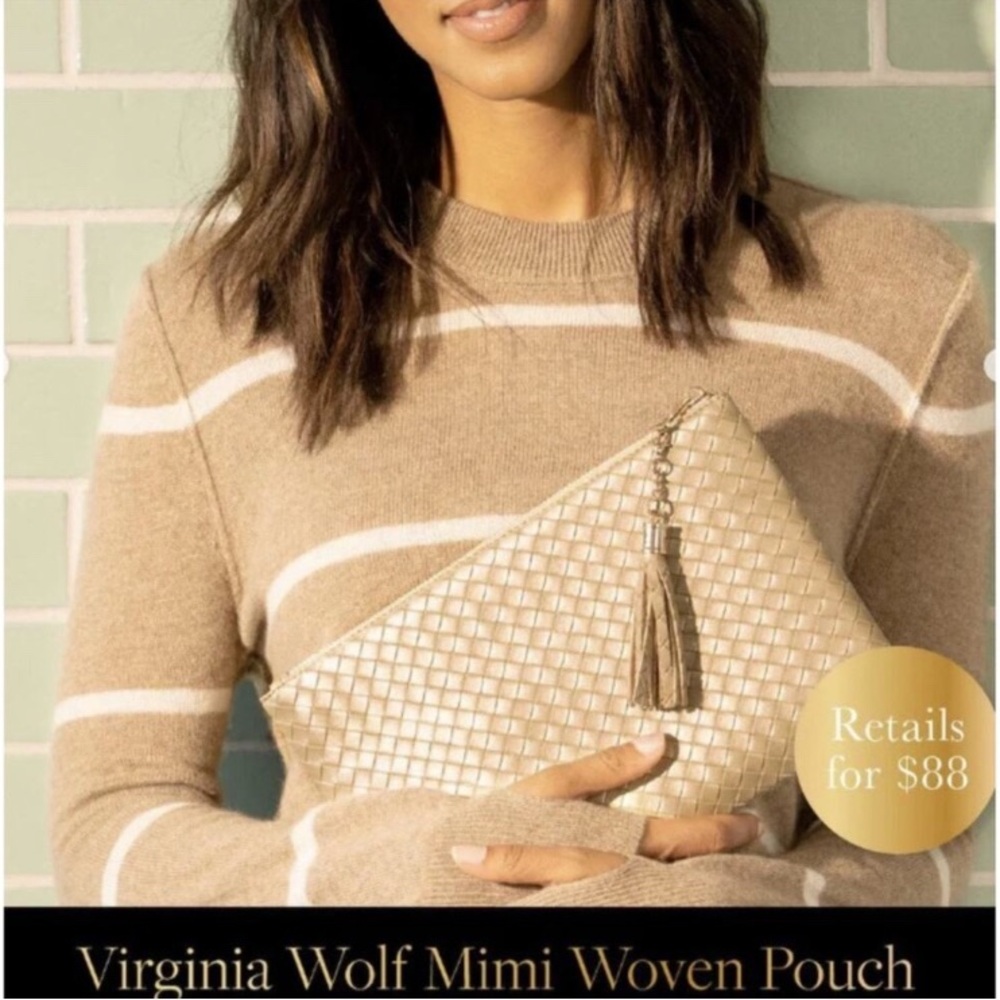 Virginia Wolf Woven Clutch - Cream